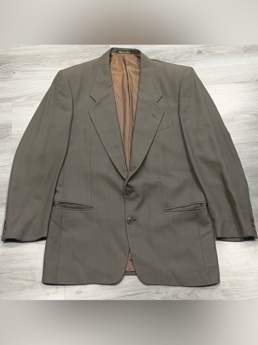 Giorgio Armani Le Collezioni Mens Wool Pinstripe Sport Coat Jacket Gray US 42